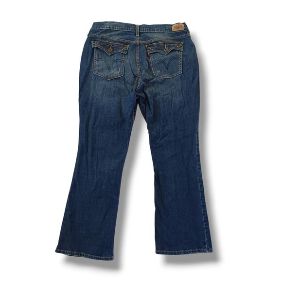 Levi's Womens Jeans 515 Bootcut Dark Wash Highrise Stretch Plus Size 14 S - Picture 2 of 11